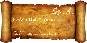 Szánthó Anna névjegykártya