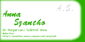 anna szantho business card