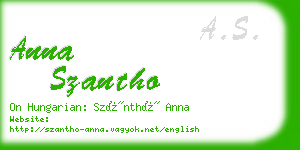 anna szantho business card
